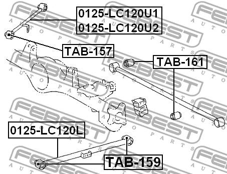 FEBEST 2003-2023 Toyota 4Runner Rear Trailing Arm Bushing TAB-159