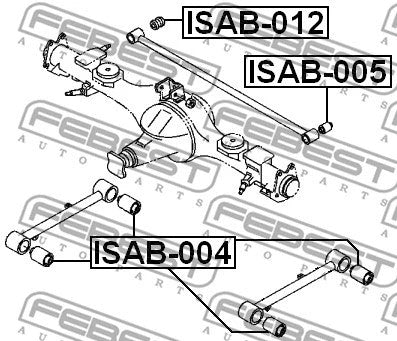 FEBEST 1992-2004 Isuzu Axiom Rear Transverse Rod Bushing ISAB-005
