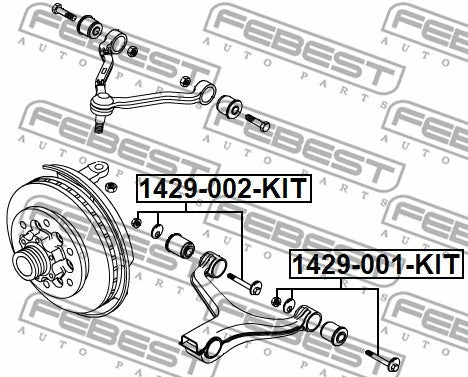 Febest 2005 SsangYong Rexton Repair Kit Camber Adjusting Bolt 1429-001-KIT