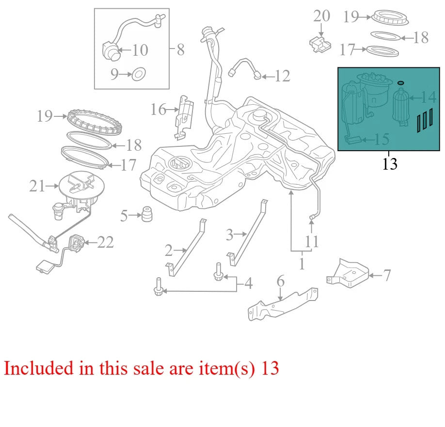2010 Audi A4 Electric Fuel Pump Used OEM 8K0919051G