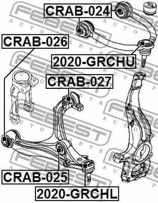 FEBEST 2006-2015 Jeep Commander Front Lower Control Arm Bushing CRAB-026