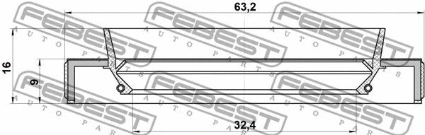 FEBEST 2007-2019 Toyota Corolla Drive Shaft Oil Seal 34x63x9x16 95HBY-34630915L