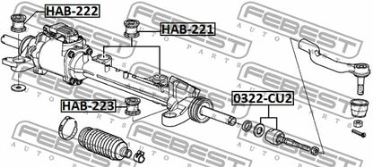 FEBEST 2009-2015 Acura TSX Steering Rack Bushing HAB-222