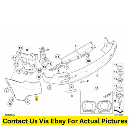 2009 BMW X5 Rear Bumper Lateral Parts L+R Primed Used OEM Set