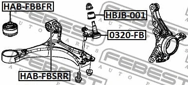 FEBEST 2009-2013 Honda Civic Rear Bushing Front Control Arm HAB-FBSRR