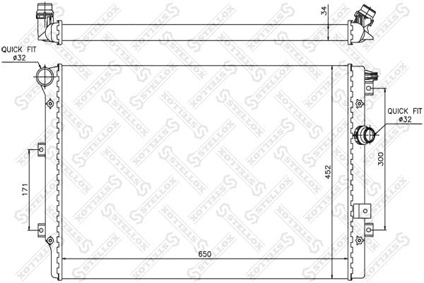 STELLOX 2009-2016 Volkswagen Tiguan Radiator 5N0121253F