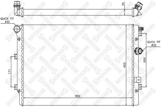 STELLOX 2009-2016 Volkswagen Tiguan Radiator 5N0121253F
