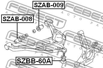 FEBEST 2001-2007 Suzuki Grand Vitara Front Bushing Front Control Arm SZAB-008