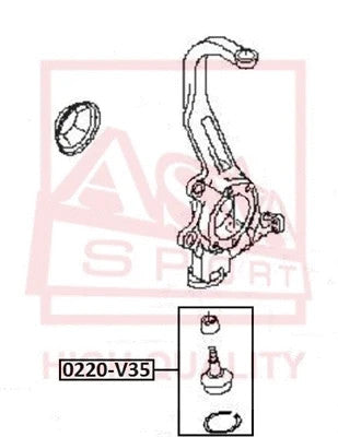 Febest 2003-2007 Infiniti G35 Ball Joint Front Steering Knuckle 0220-V35