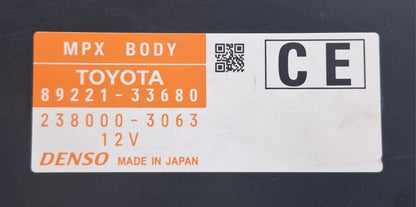 2013-2015 Lexus ES300h Body Multiplex Network ECU Control Module 89221-33680