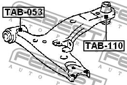 FEBEST 1991-2002 Toyota Corolla Control Arm Wishbone Bush Lower Front TAB-053