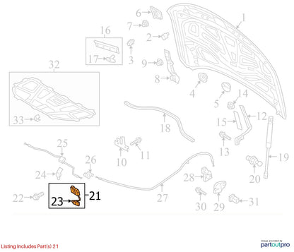2014 Audi A6 Hood Latch Lock Assembly Used OEM 4G0823509C