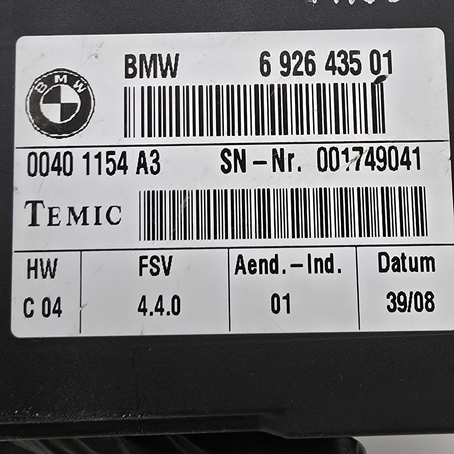 2007-2012 BMW 1 Seat Control Module 692643501