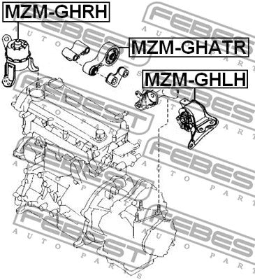 FEBEST 2008-2015 Mazda 3 Rear Engine Mount AT MZM-GHATR