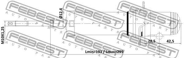 Febest Front Shock Absorber Gas Twin Tube 14110-003F