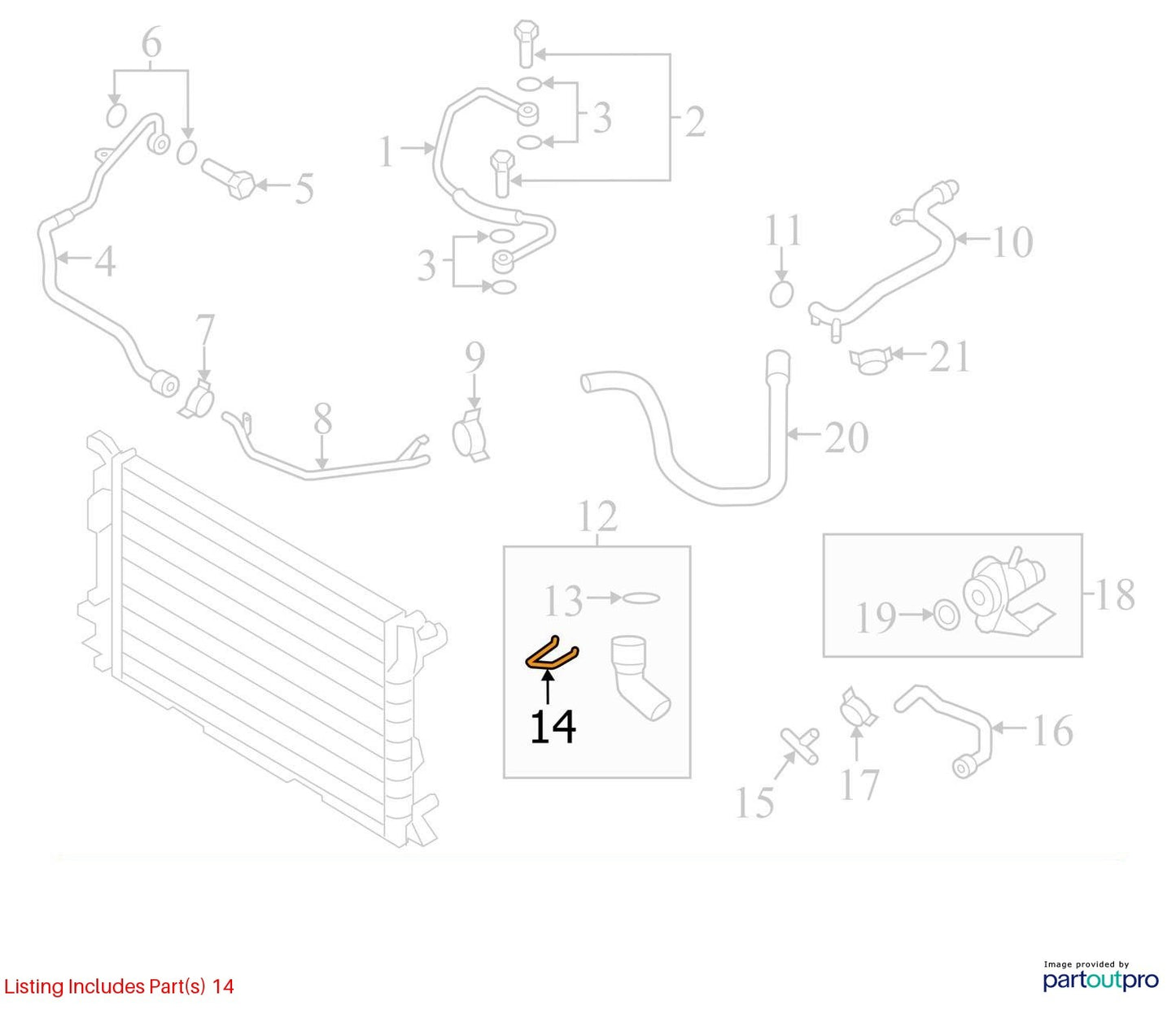 2010–2012 Audi A4 Heater Return Hose Used OEM 8K1819371AB