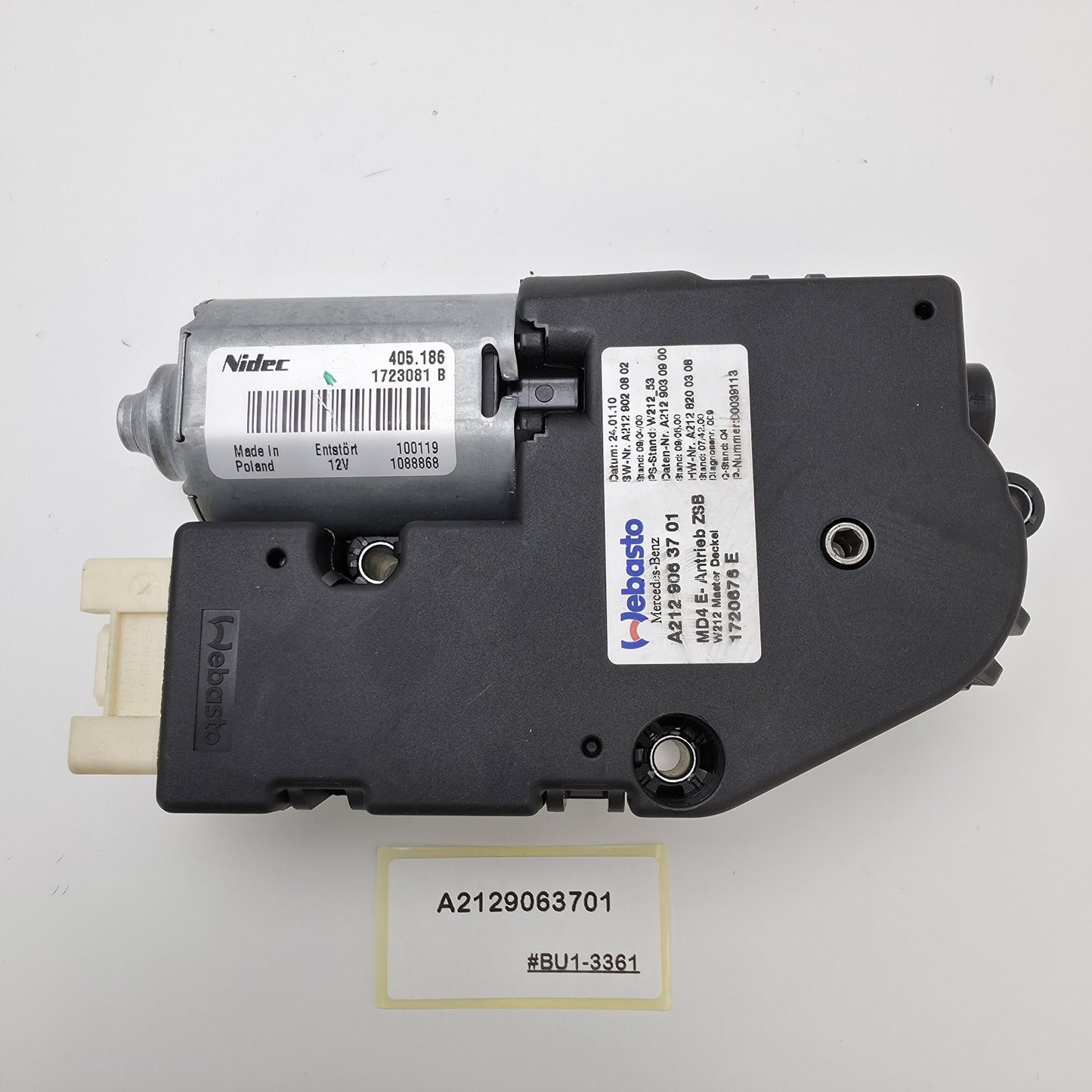 2010-2017 Mercedes-Benz W212 Panoramic Sunroof Motor A2129063701
