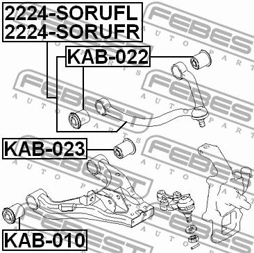 FEBEST 2006-2008 Kia Sorento Front Upper Control Arm Bushing KAB-022