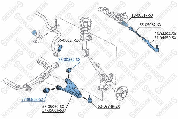 STELLOX RENAULT Control arm-/trailing arm bush - 6040002245