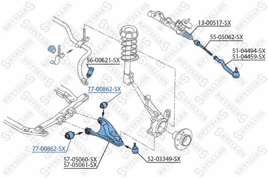 STELLOX RENAULT Control arm-/trailing arm bush - 6040002245