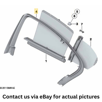 2013 BMW 520i Rear Right Door Window Frame Cover Used OEM 51357182038