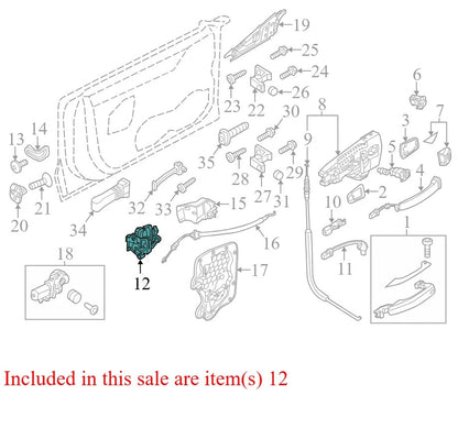 2012 Audi A7 Quattro Front Left Door Latch Assembly Used OEM 4G1837015A