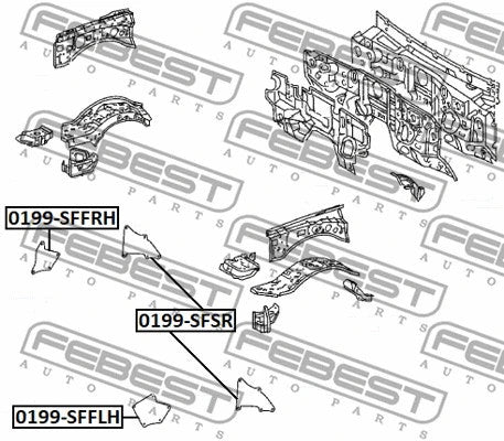 FEBEST 02-09 Toyota 4Runner Shield Seal Fender Apron Rear 0199-SFSR