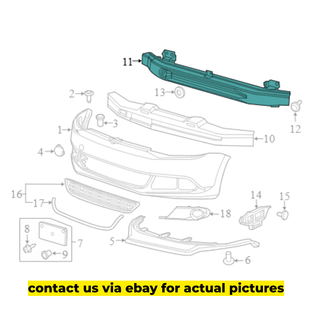 2014 Volkswagen Jetta Front Bumper Impact Bar Used OEM 5C6807109B