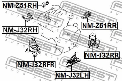 FEBEST 2009-2017 Nissan Maxima Front Engine Mount (Hydro) NM-J32RFR