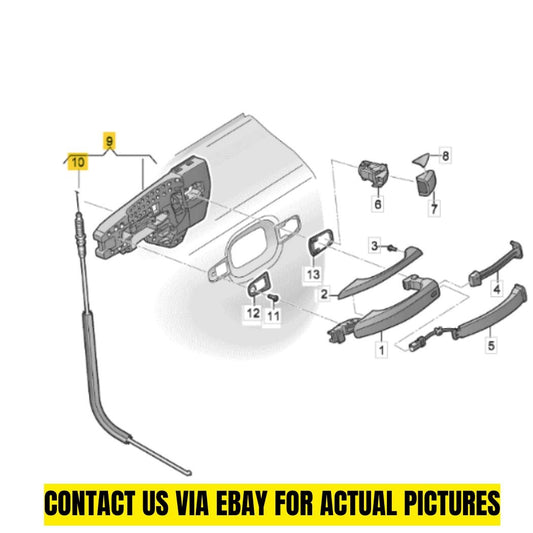 Audi 2009-2017 Q5 Rear Left Exterior Door Handle 8T0837885B