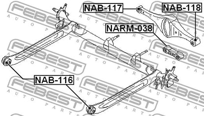FEBEST 1999-2004 INFINITI I30 Rear Arm Bushing NAB-118