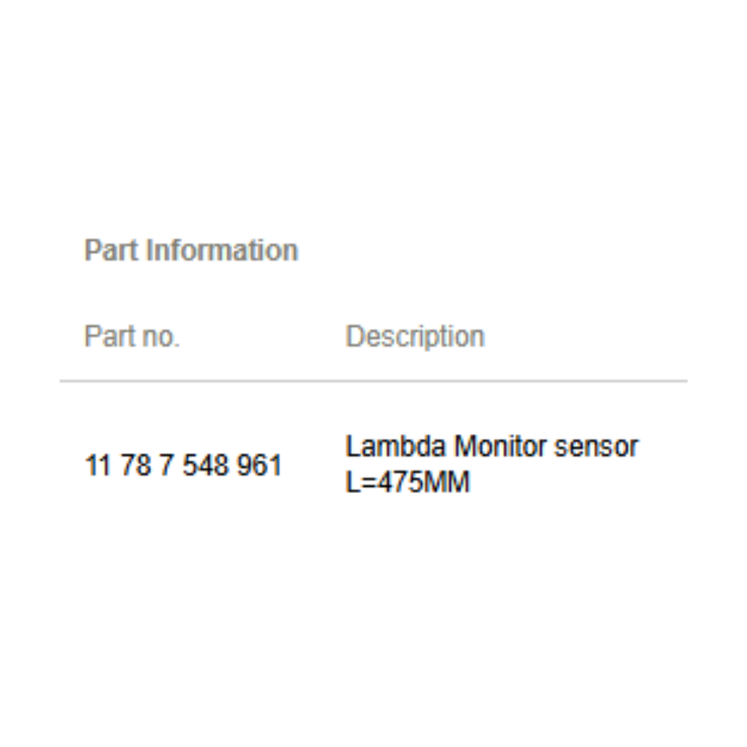 2012 Mini Cooper Oxygen Sensor / Lambda Monitor Used OEM 11787548961