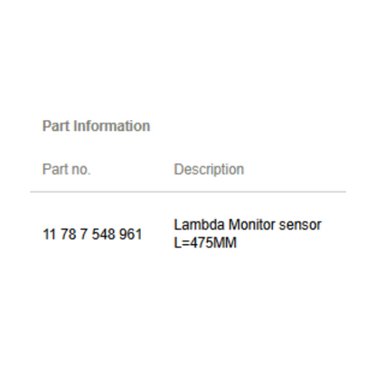 2012 Mini Cooper Oxygen Sensor / Lambda Monitor Used OEM 11787548961
