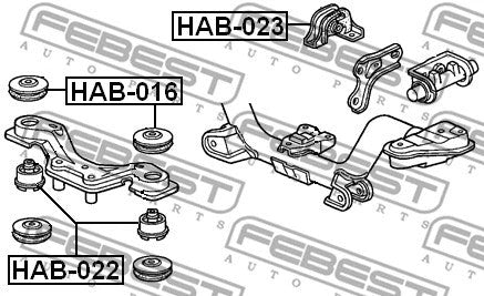 FEBEST 1990-2002 Honda Accord Rear Differential Bushing HAB-022