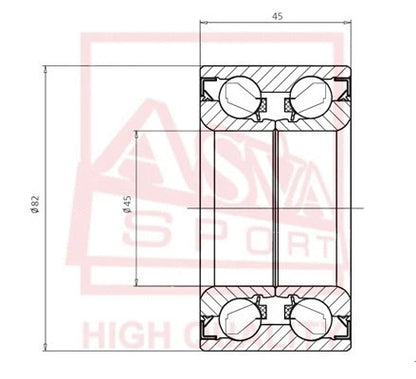 FEBEST 2005 SsangYong Rexton Wheel Bearing DAC45820045