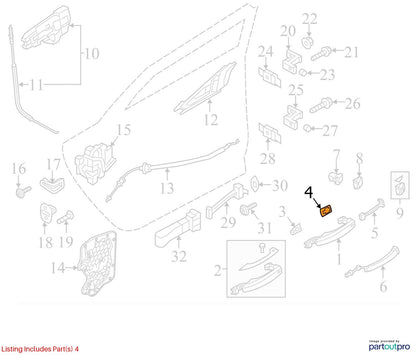 2012–2015 Audi A6 Underlay Right Rear Used OEM 4H0837278