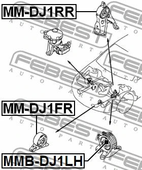 FEBEST 2003-2012 Mitsubishi Galant Left Engine Mount Bushing MMB-DJ1LH