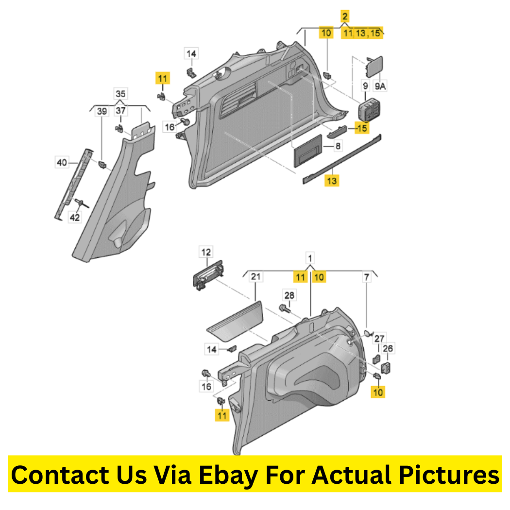 2012 Volkswagen Touareg Luggage Compartment Side Trim Set Used OEM 7P6867037E