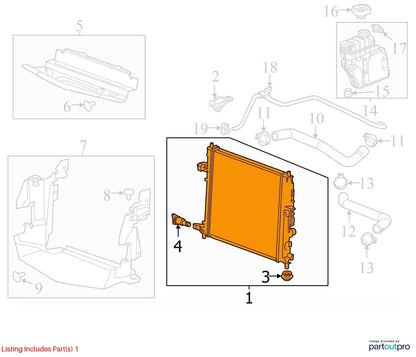 2018 Cadillac CTS Radiator Used OEM 23452329