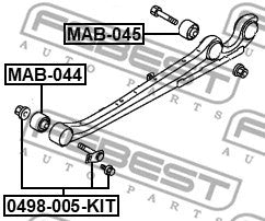 FEBEST 97-07 Mitsubishi Montero Sport Suspension Arm Bolt Kit 0498-005-KIT