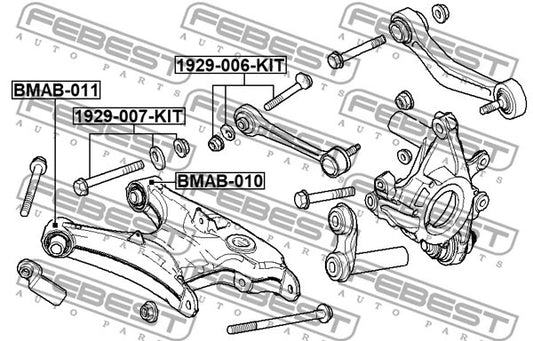 Febest Repair Kit Camber Adjusting Eccentric Bolt 1929-007-KIT
