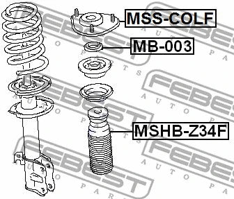 FEBEST MITSUBISHI FRONT SHOCK ABSORBER BEARING - MB-003