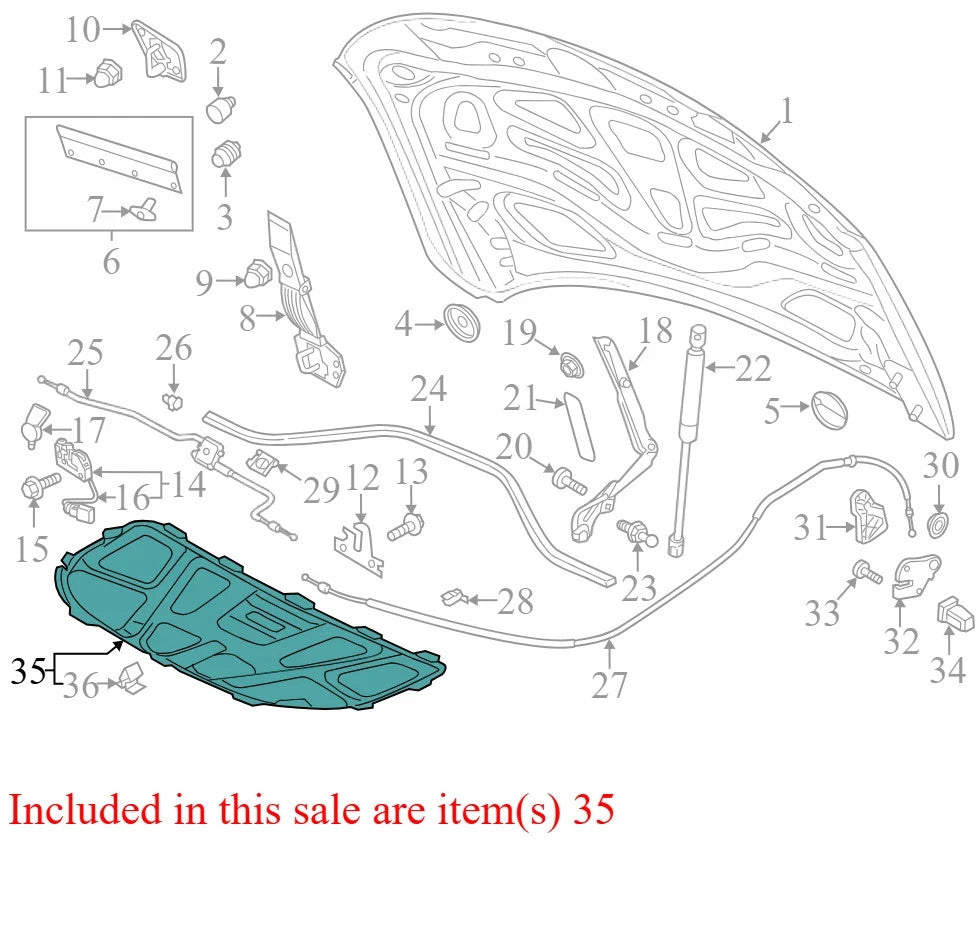 2012 Audi A7 Quattro Hood Insulation Pad Used OEM 4G8863825