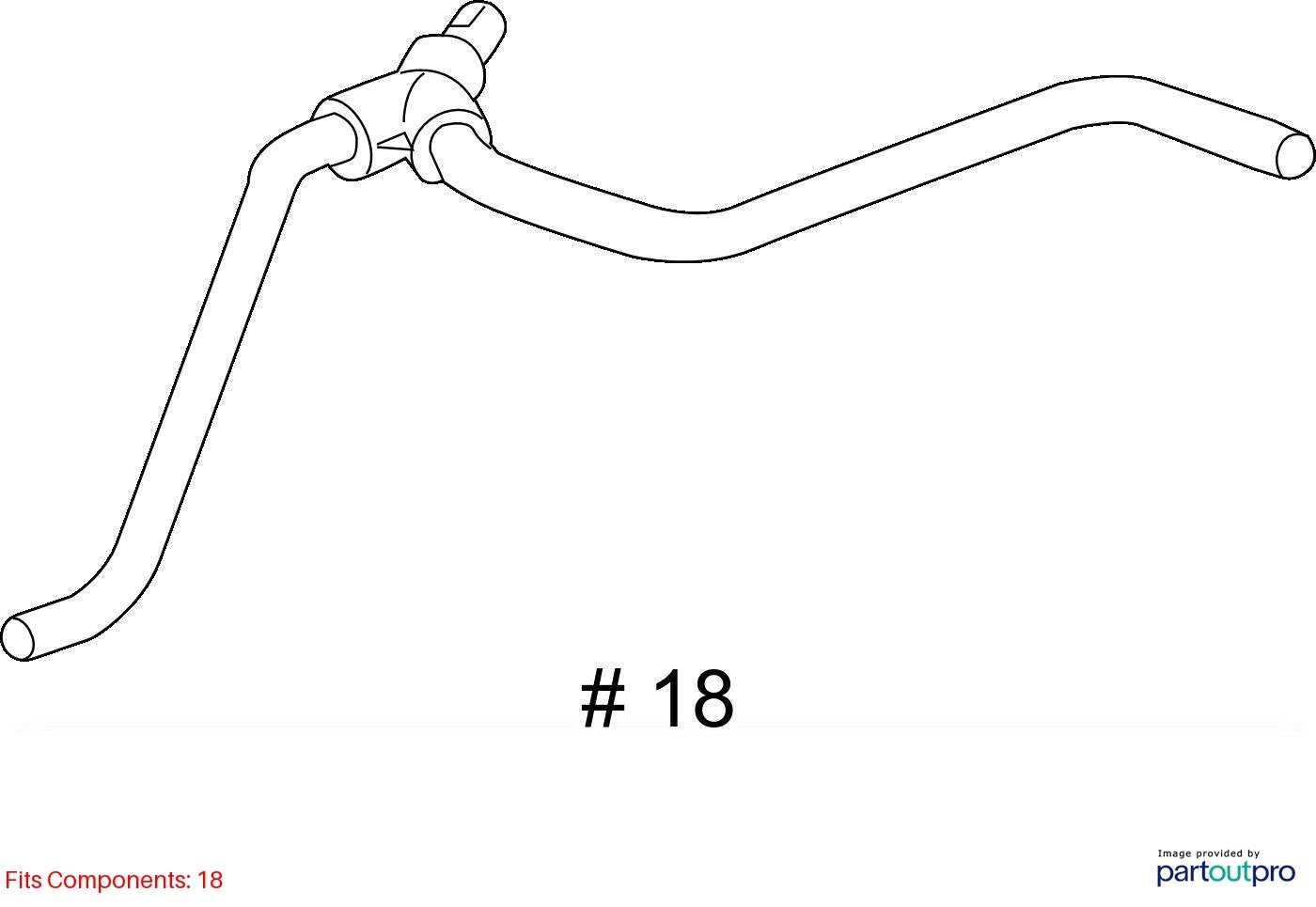 2018 Cadillac CTS Radiator Surge Tank Inlet Hose Used OEM 22908202
