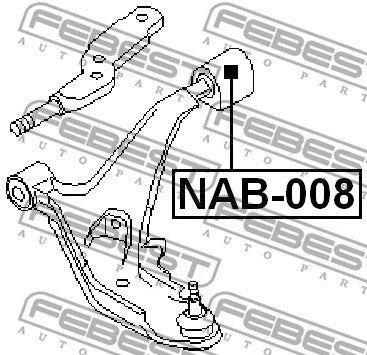 FEBEST NISSAN REAR BUSHING, FRONT CONTROL ARM - NAB-008