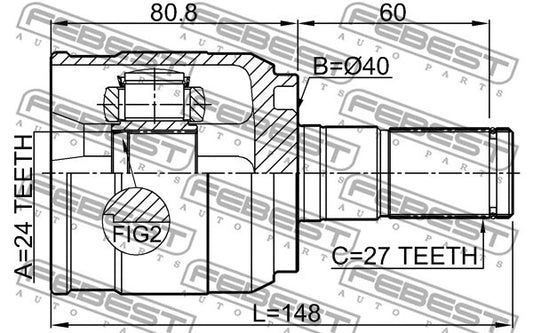 FEBEST HYUNDAI Inner Cv Joint Left 1211-CRE20LH