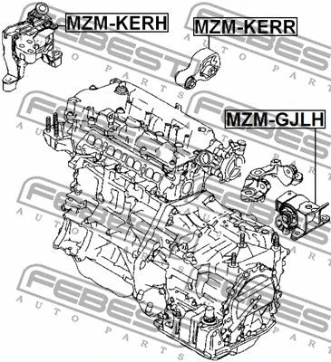 FEBEST 2013-2018 Mazda 3 Rear Engine Mount MZM-KERR