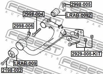FEBEST 2006 Ford Focus Bolt Wishbone 2198-002