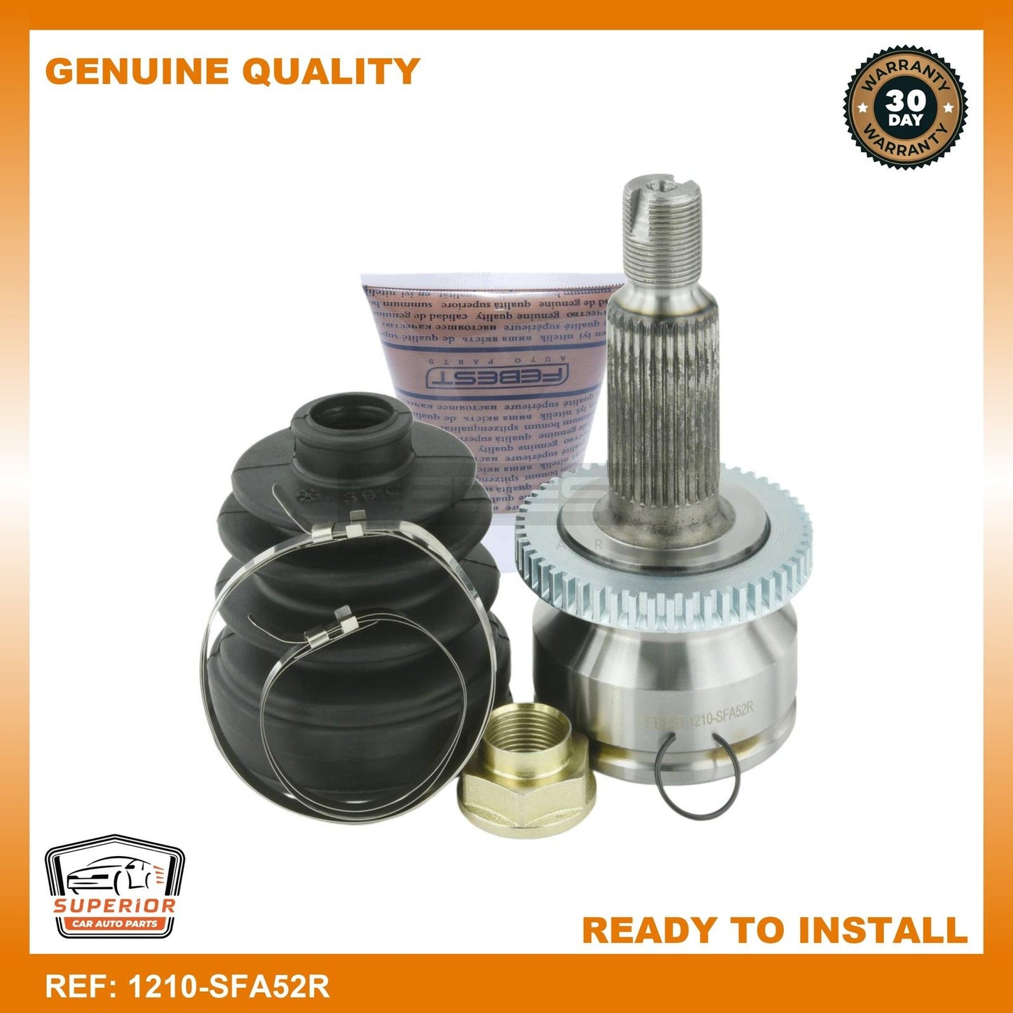 FEBEST 2012-2015 Hyundai Santa Fe Outer CV Joint Rear 1210-SFA52R