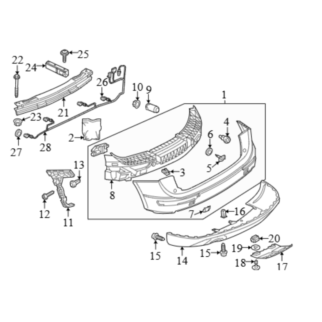 2015 Audi Q5 Rear Bumper Cover (Lower) Used OEM 8R0807303GRU